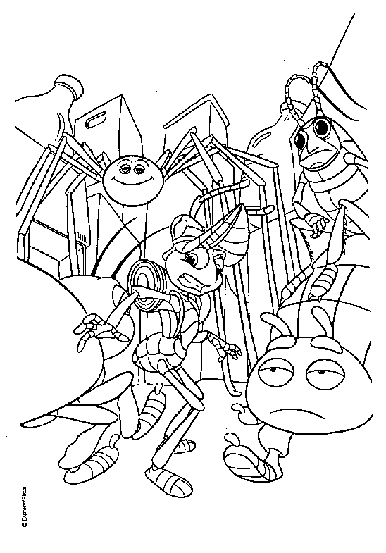 coloriage 1001 pattes perdu dans la foule